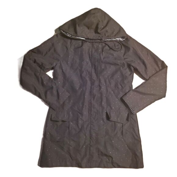 Volcom Men's Hooded Jacket Black & White Lining Small Black Drawstring Teardrops - Picture 2 of 8